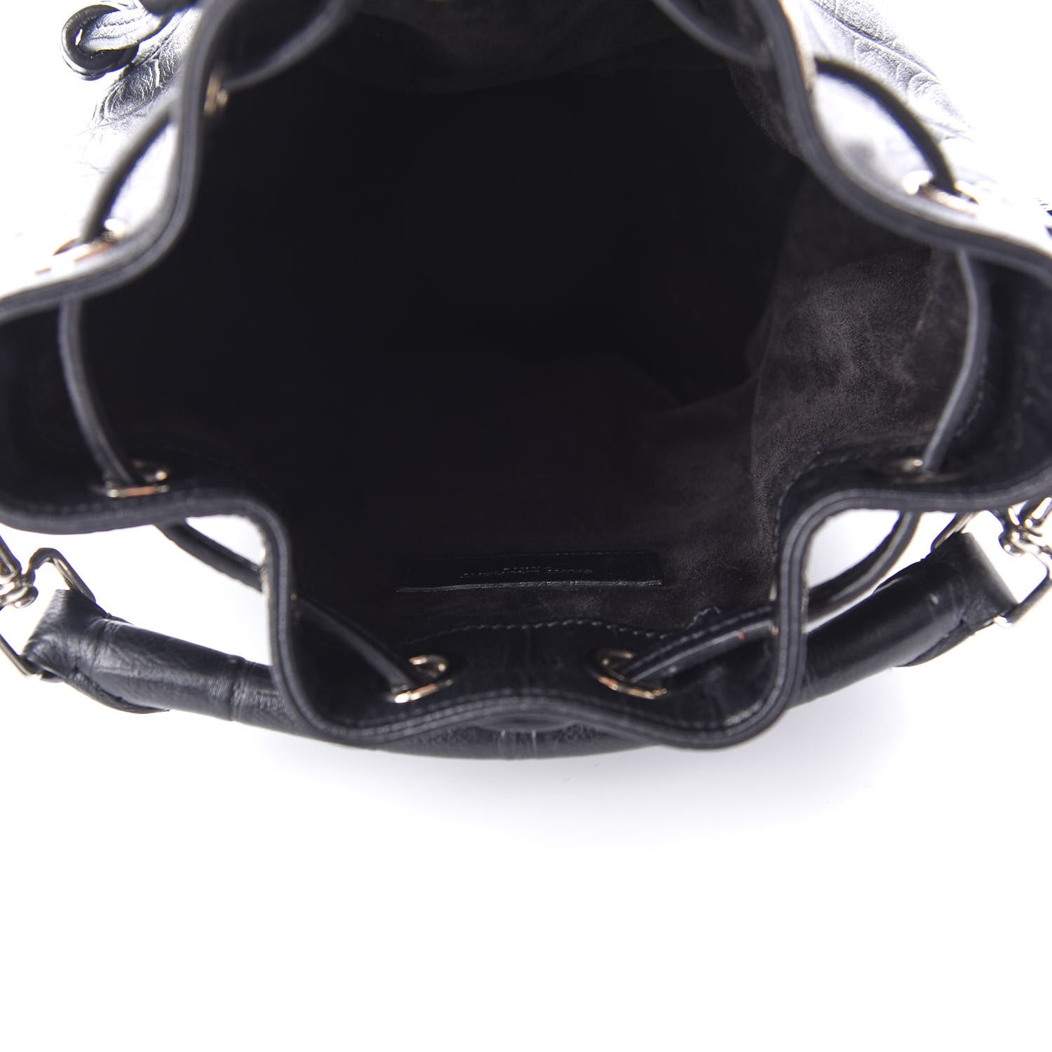Saint Laurent Calfskin Crocodile Embossed Small Emmanuelle Bucket Bag Black 6 of 11