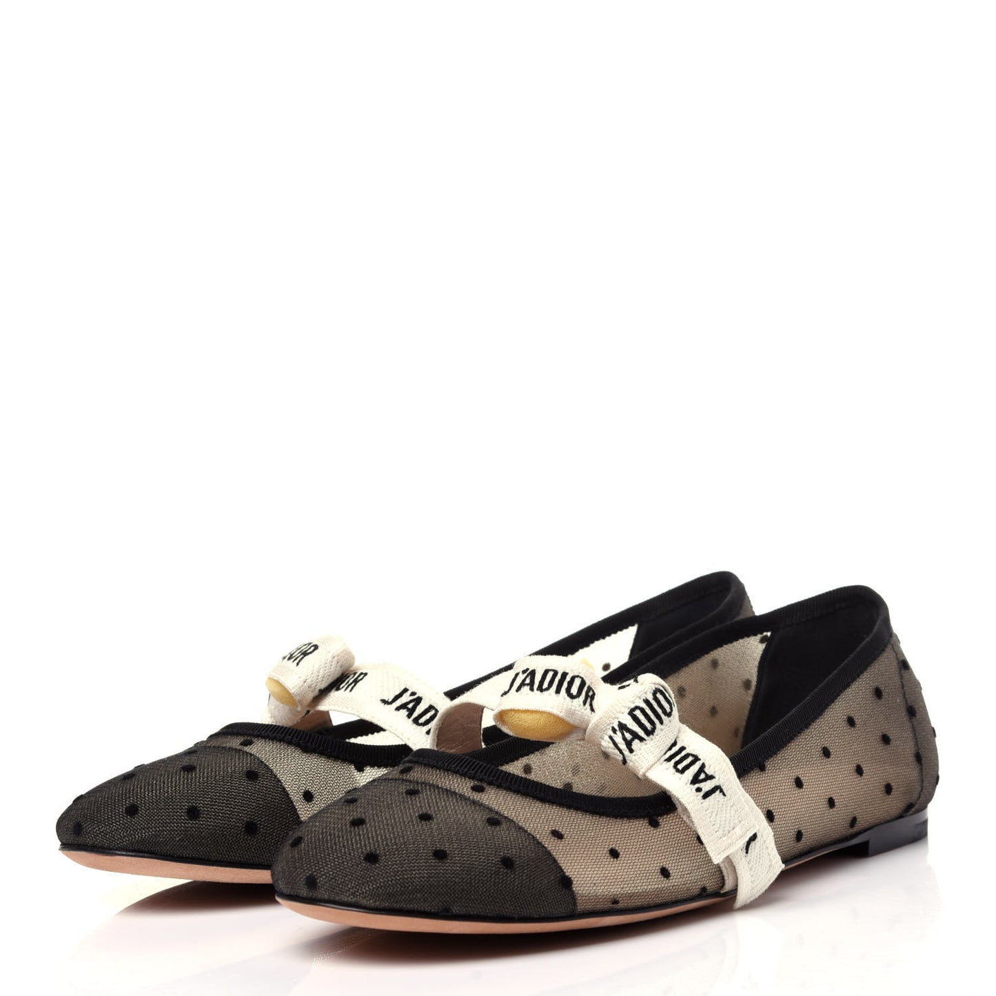 Swiss Tulle Dotted Miss J'Adior Ballet Pumps 36.5 Black Nude