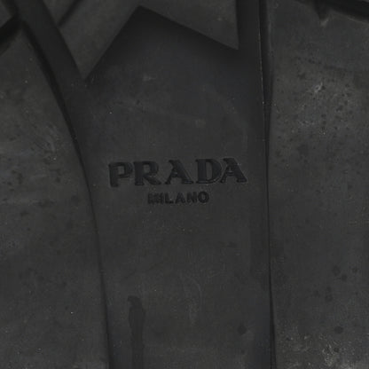 Prada Calfskin Double Buckle Combat Boots 37 Black 7 of 9