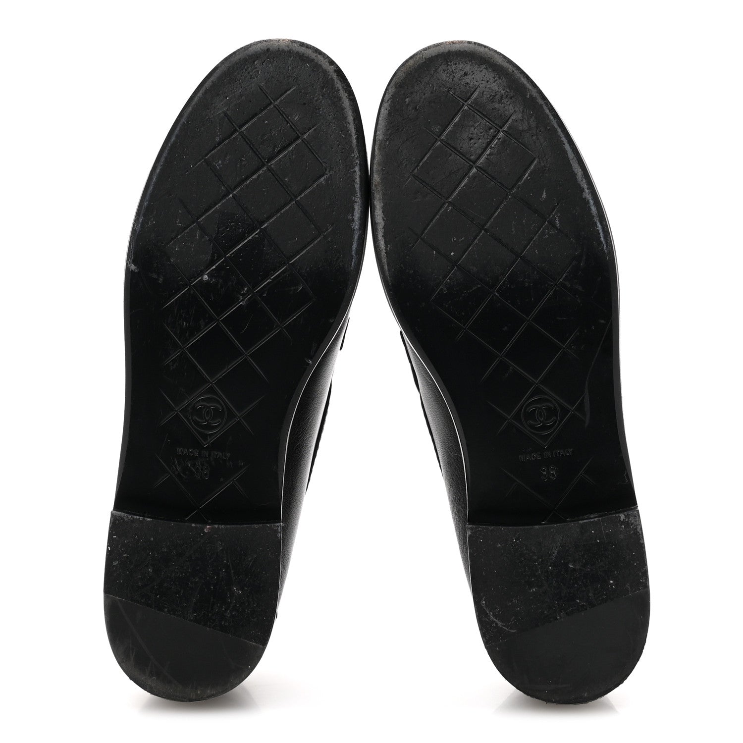 Chanel Lambskin Quilted CC Turnlock Loafers 38 Black 6 of 11