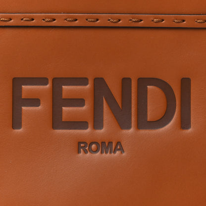 Fendi Vitello King Plexiglass Logo Embossed Mini Fendi Sunshine Shopper Tote Cuoio 8 of 10