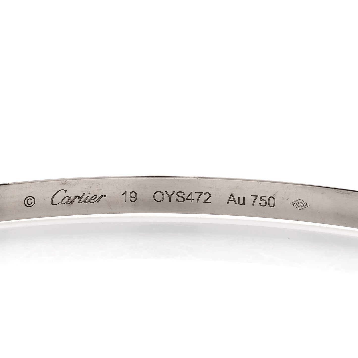 18K White Gold Small LOVE Bracelet 19