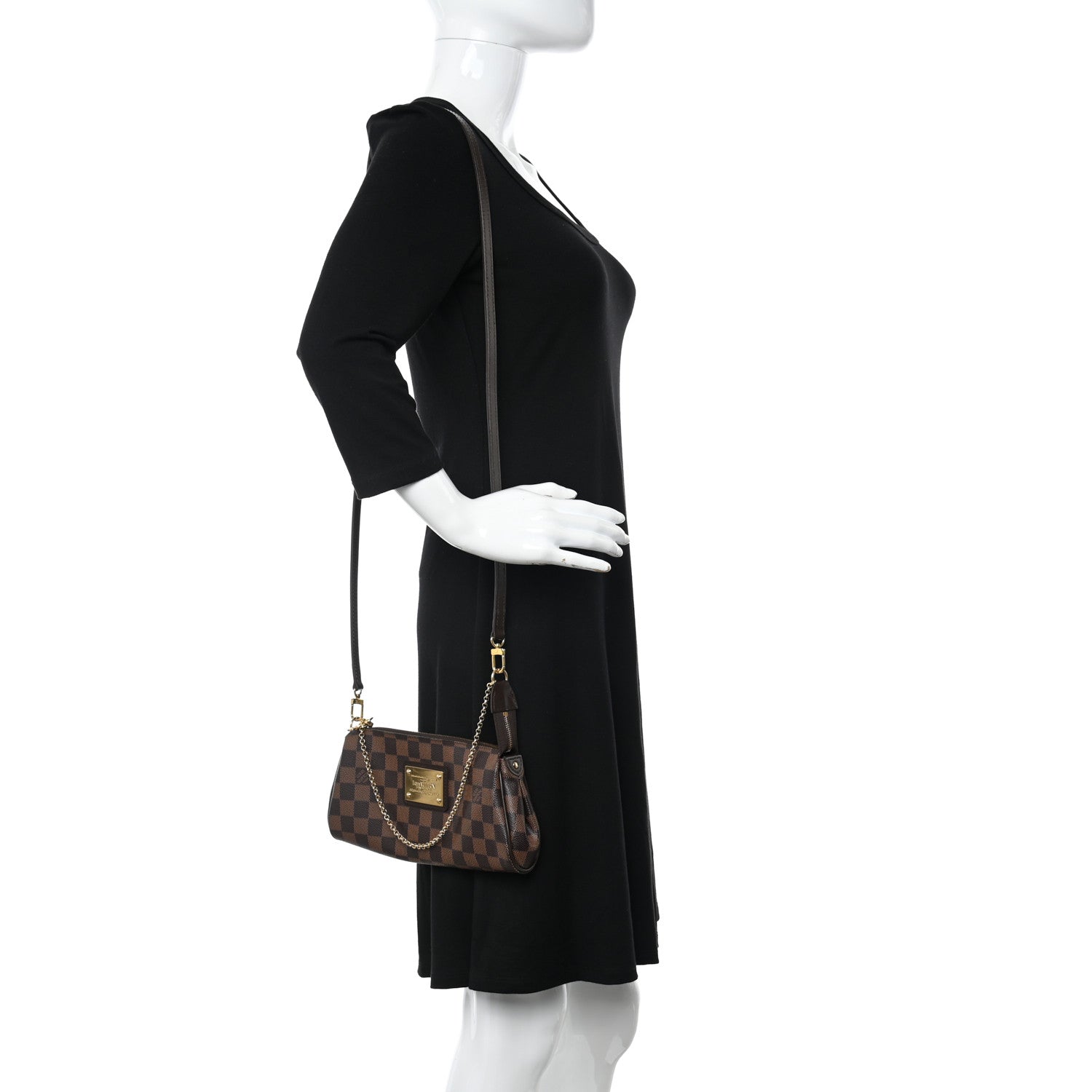 Louis Vuitton Damier Ebene Eva Clutch 2 of 14