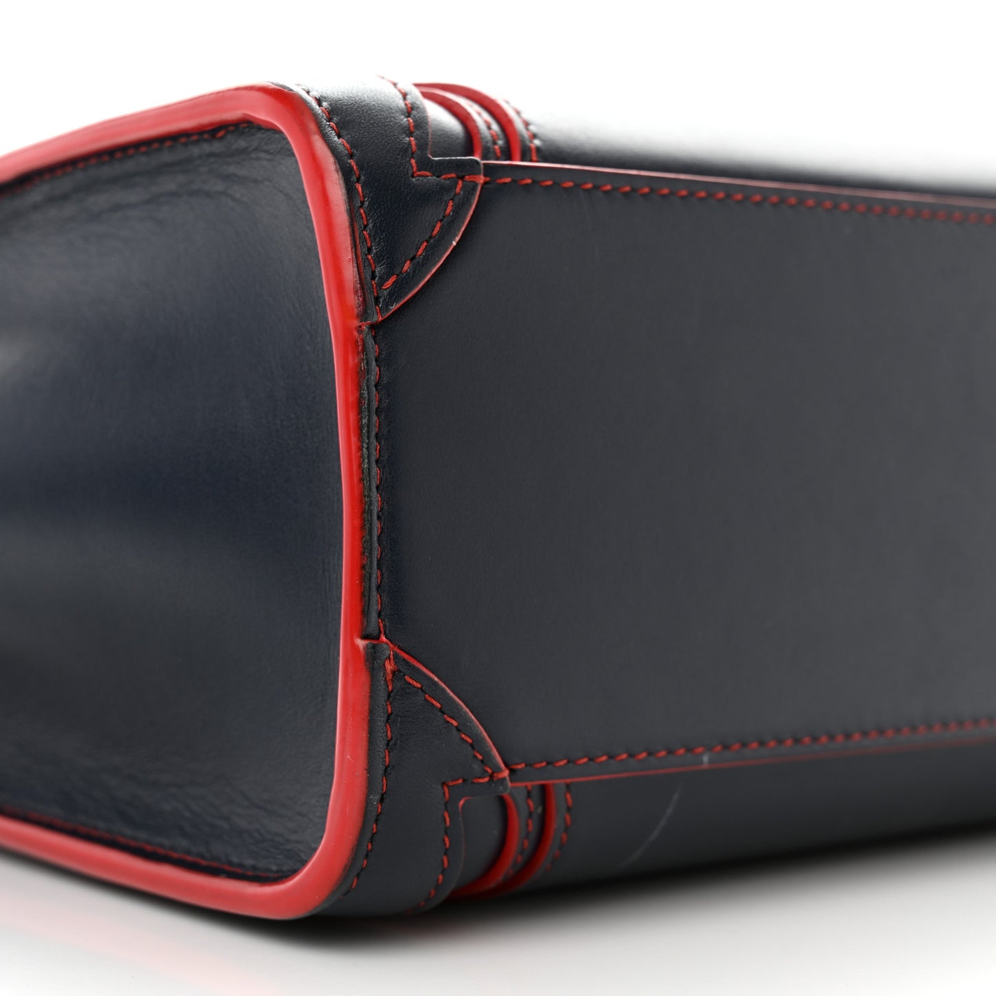 Satin Calfskin Nano Debossed Luggage Navy Blue