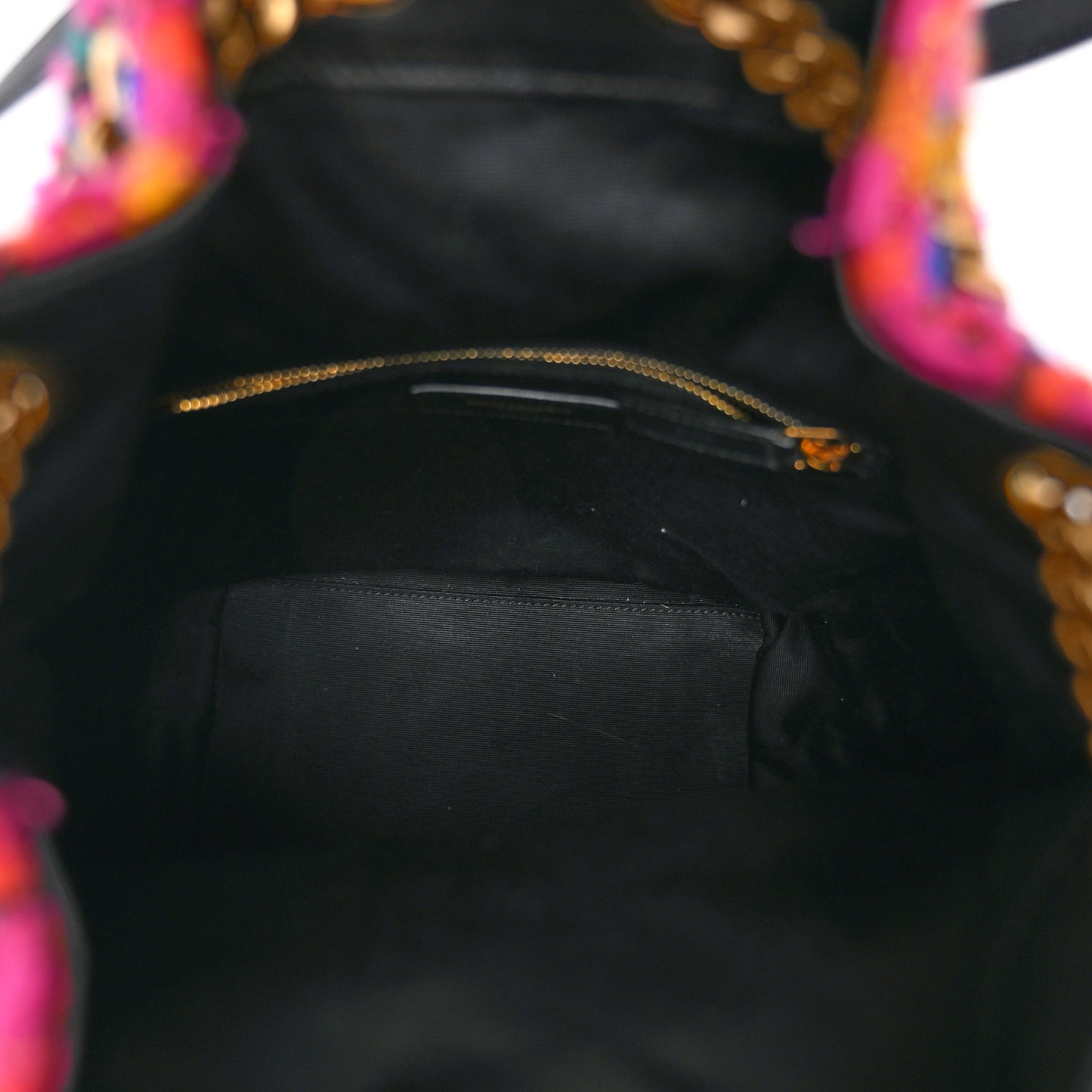 Tweed Lambskin Matelasse Monogram Joe Backpack Black Rosso Multicolor