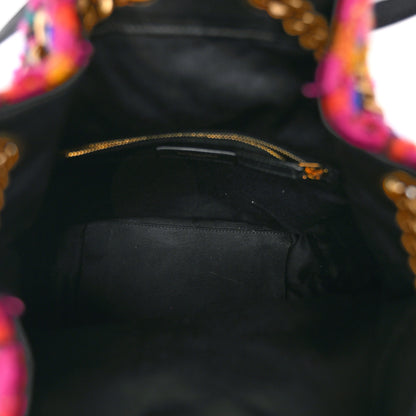 Saint Laurent Tweed Lambskin Matelasse Monogram Joe Backpack Black Rosso Multicolor 5 of 10