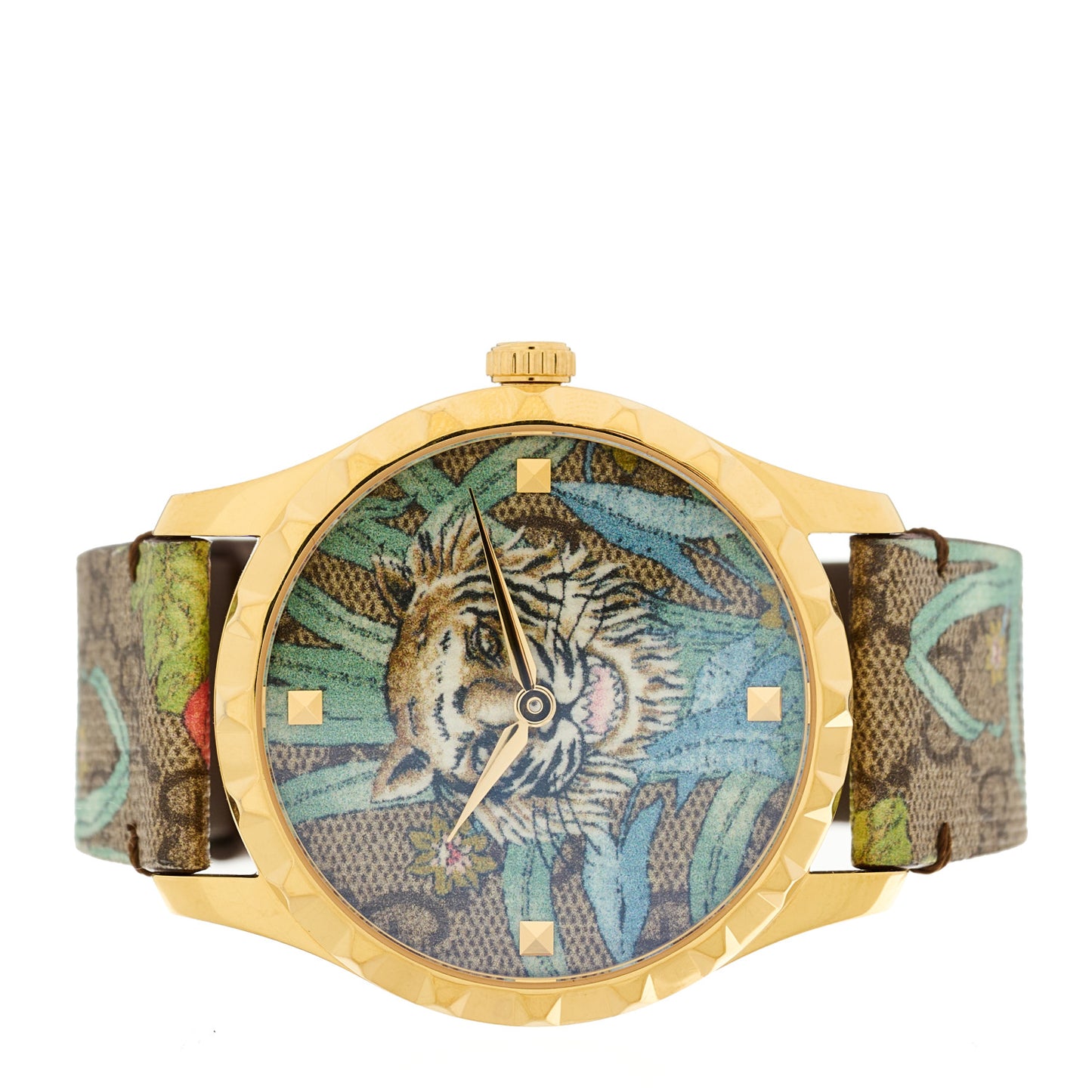 Stainless Steel Canvas 38mm G-Timeless Supreme GG Tiger Quartz Watch Blue
