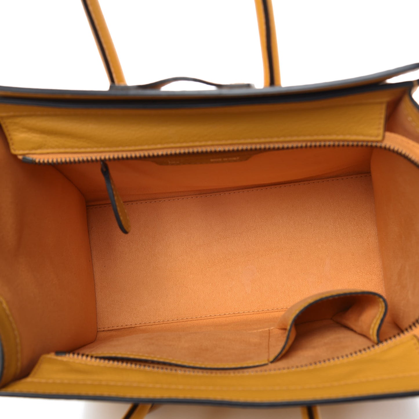 Drummed Calfskin Micro Luggage Ocre