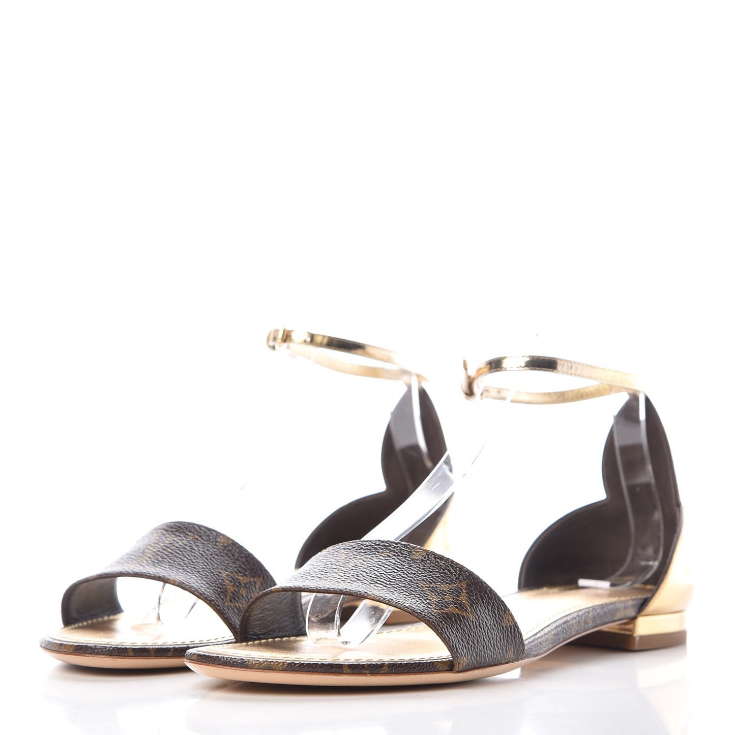 Monogram Metallic Patent Sunshine Flat Sandals 39