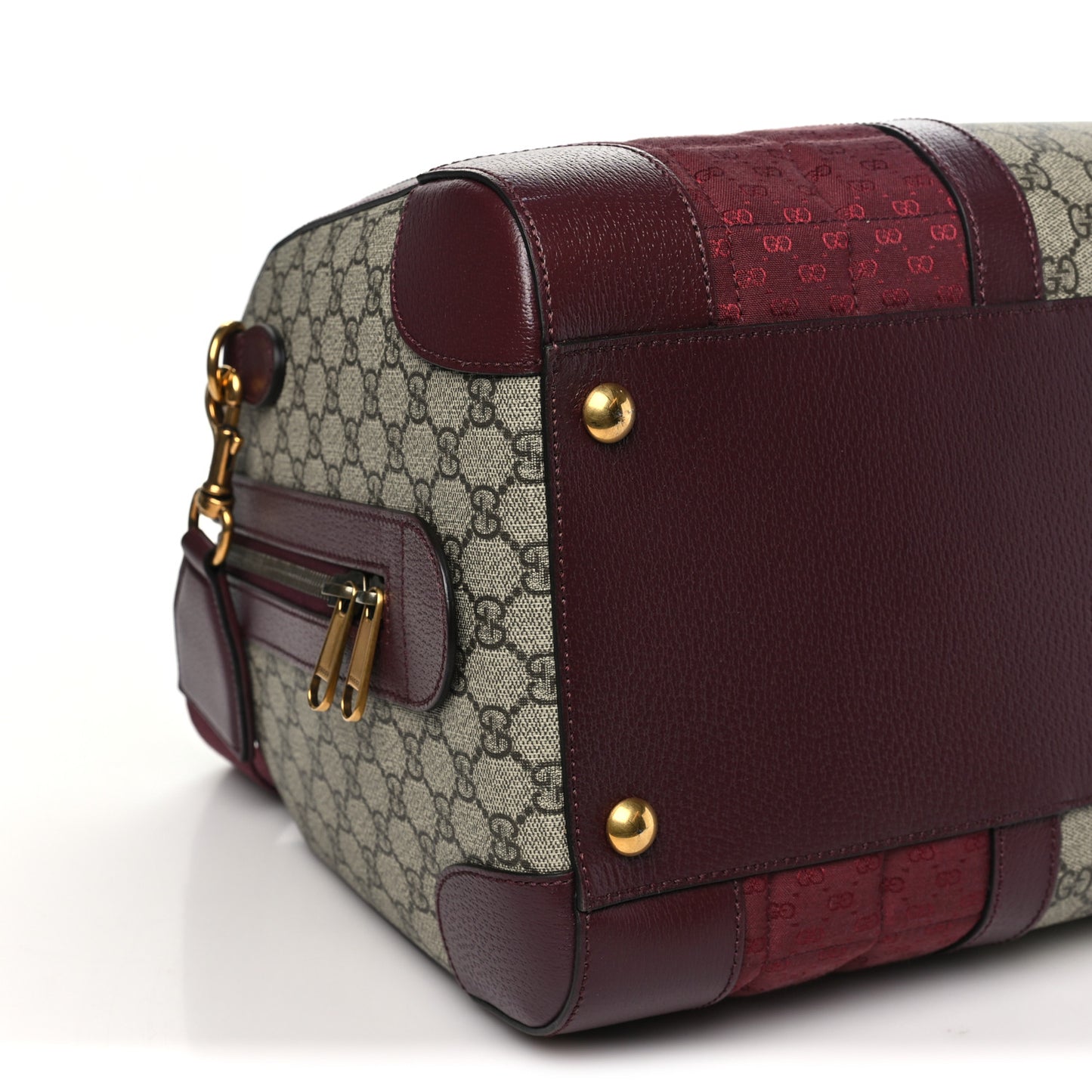 Monogram GG Mignon Textured Dollar Calfskin GG Supreme Monogram Quilted Medium Savoy Duffle Bag Burgundy Beige Ebony