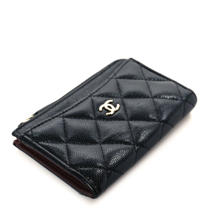 Chanel Caviar Quilted CC Zip Around Card Holder Black 4 of 8