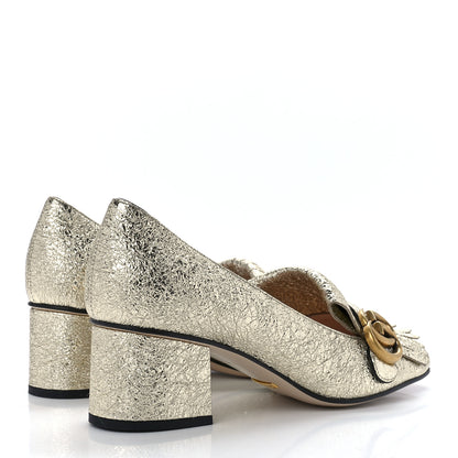 Gucci Galassia GG Marmont Fringe 50mm Loafer Pumps 39 Platino 4 of 8