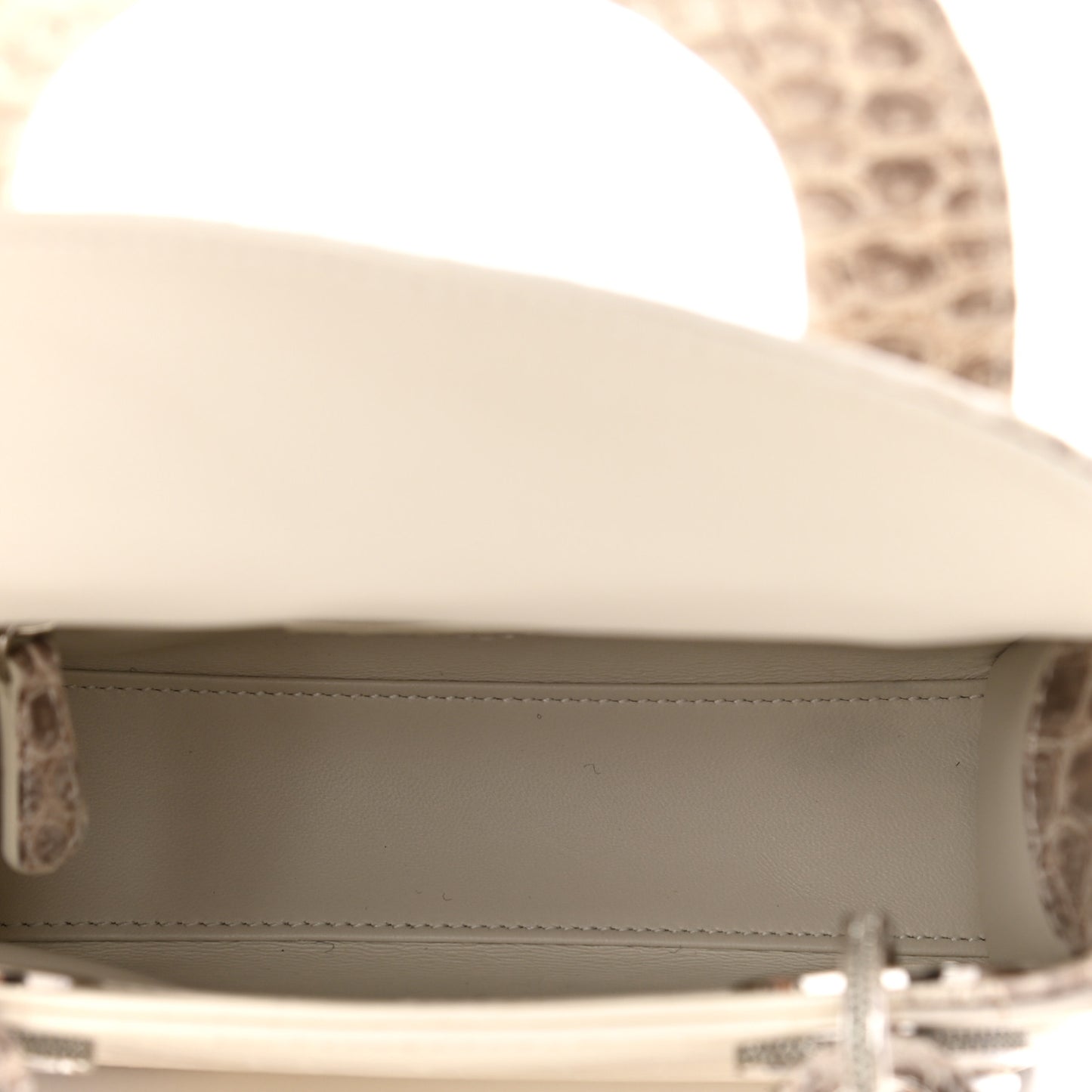 Niloticus Crocodile Himalaya Mini Lady Dior White