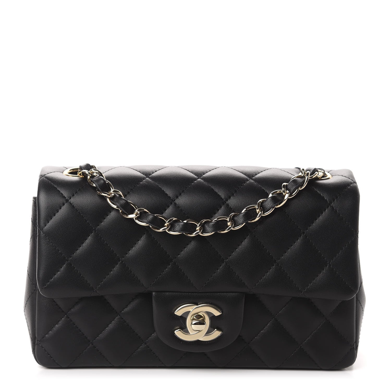 Chanel Lambskin Quilted Mini Rectangular Flap Black 1 of 11