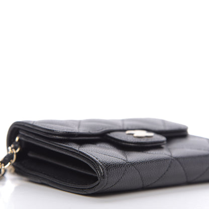Chanel Caviar Quilted Flap Card Holder On Chain Black 6 of 11
