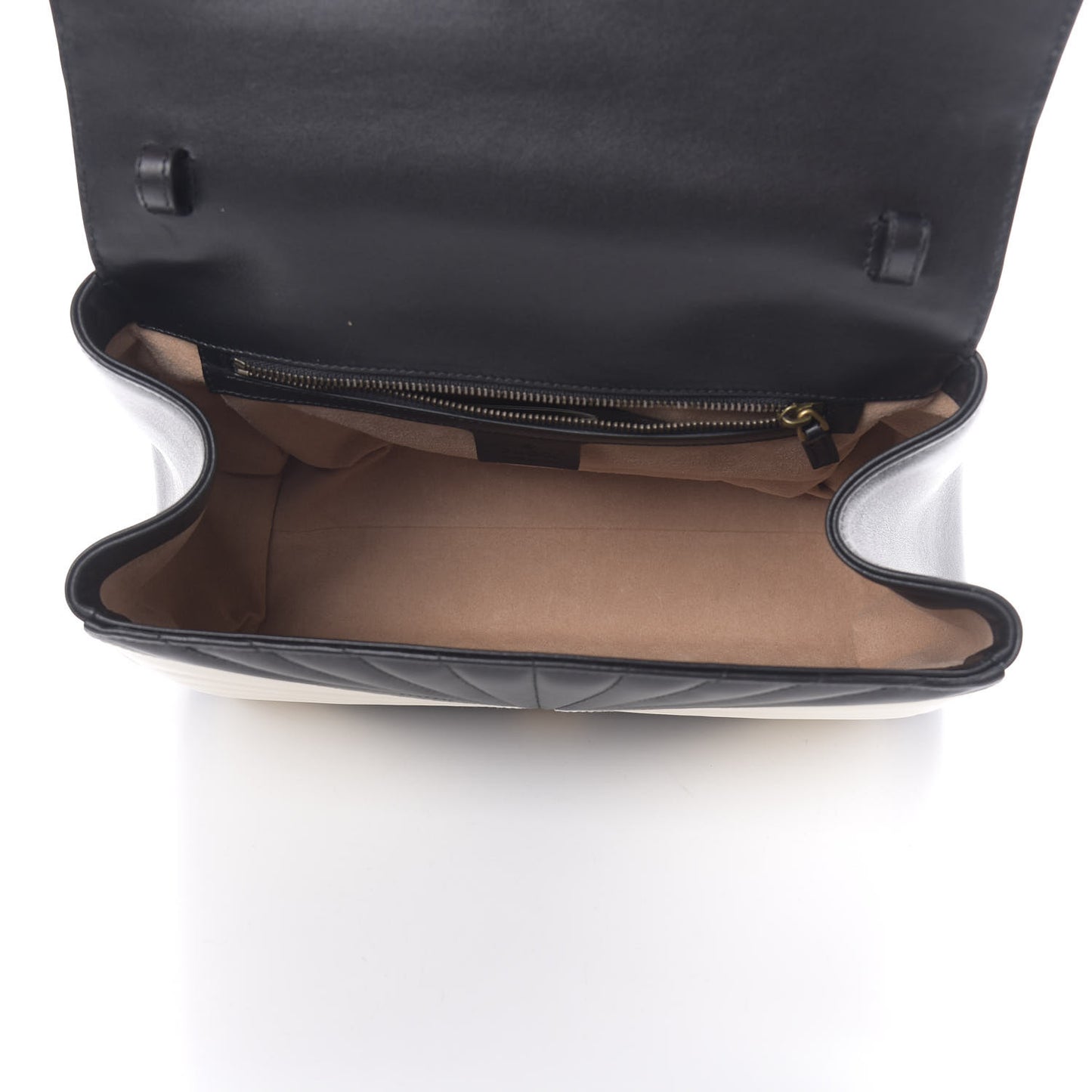 Calfskin Bamboo Trapuntata Queen Margaret Top Handle Bag Mystic White Black