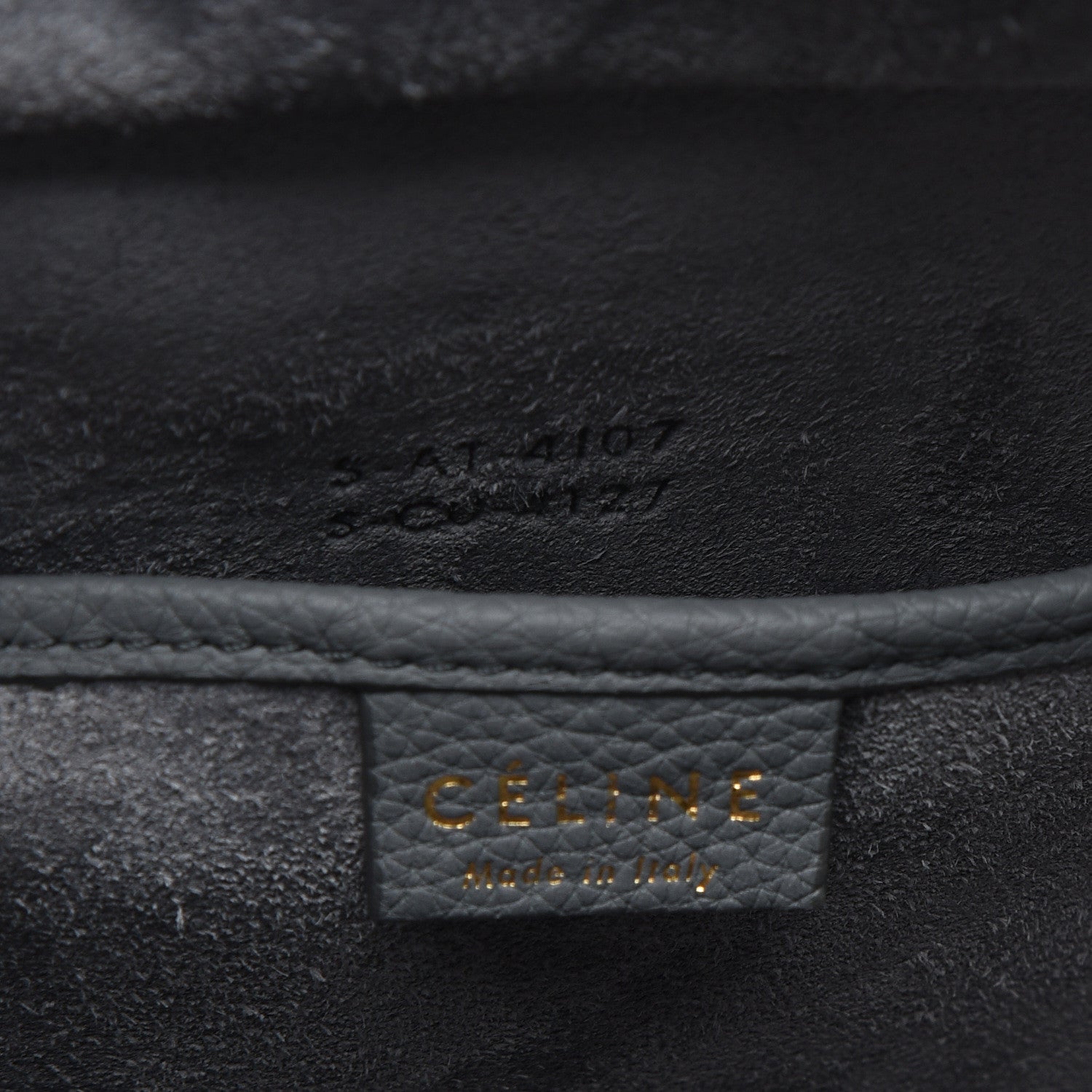 Celine Drummed Calfskin Nano Luggage Kohl 5 of 8