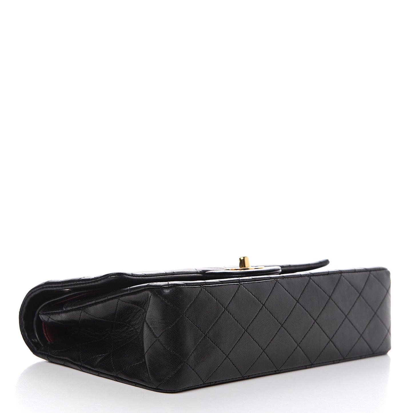 Lambskin Quilted Medium Double Flap Black
