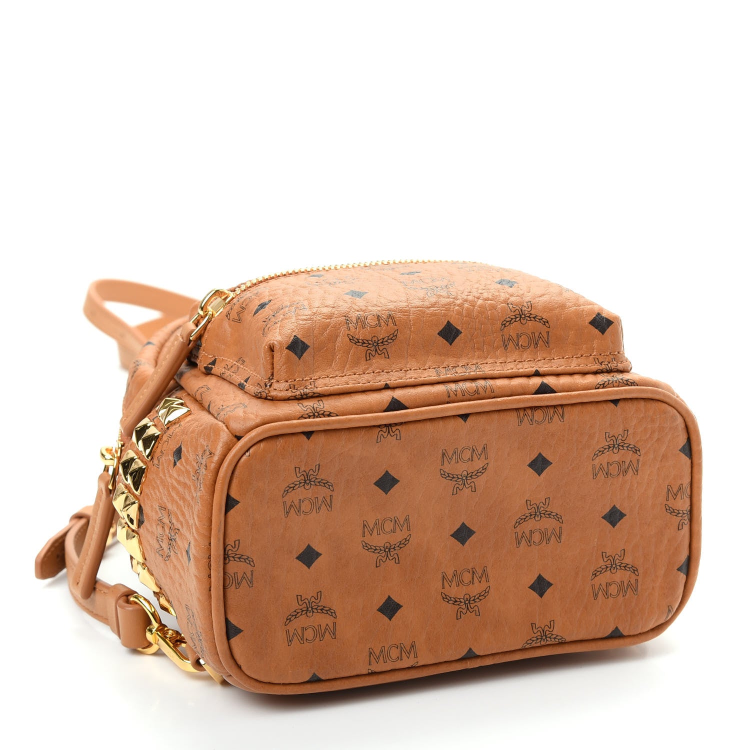 MCM Visetos Side Stud X-Mini Stark Backpack Cognac 3 of 8