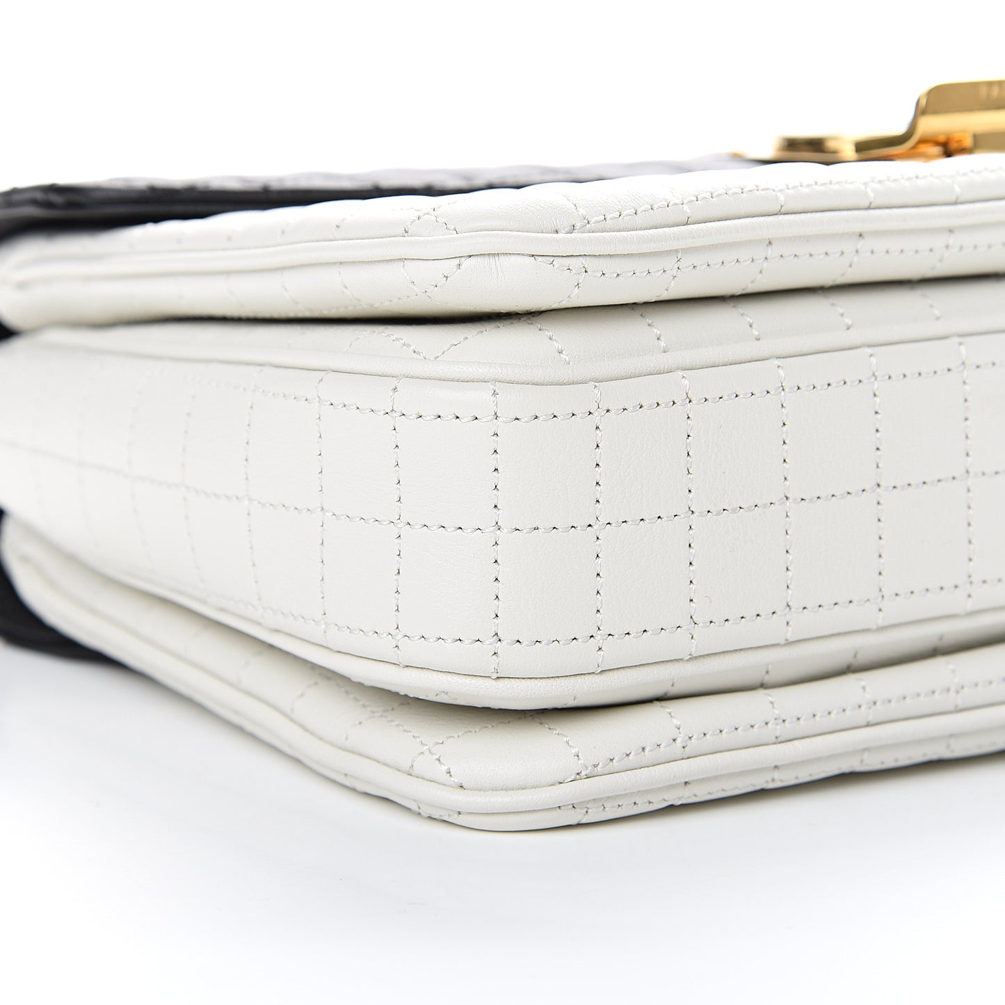 Calfskin Quilted Medium C Bag Black White