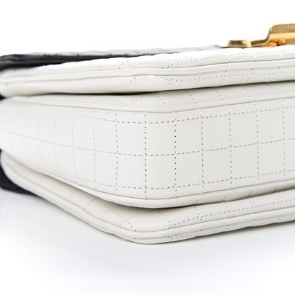 Celine Calfskin Quilted Medium C Bag Black White 9 of 10