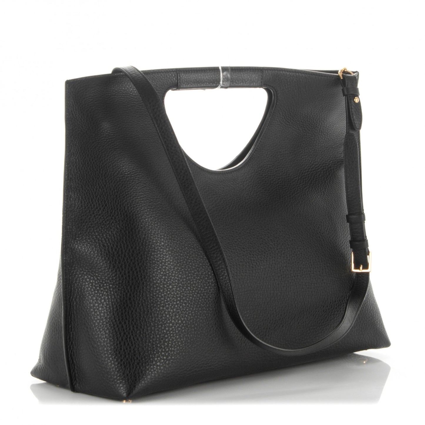 Grained Calfskin Alix Padlock Zip Tote Black