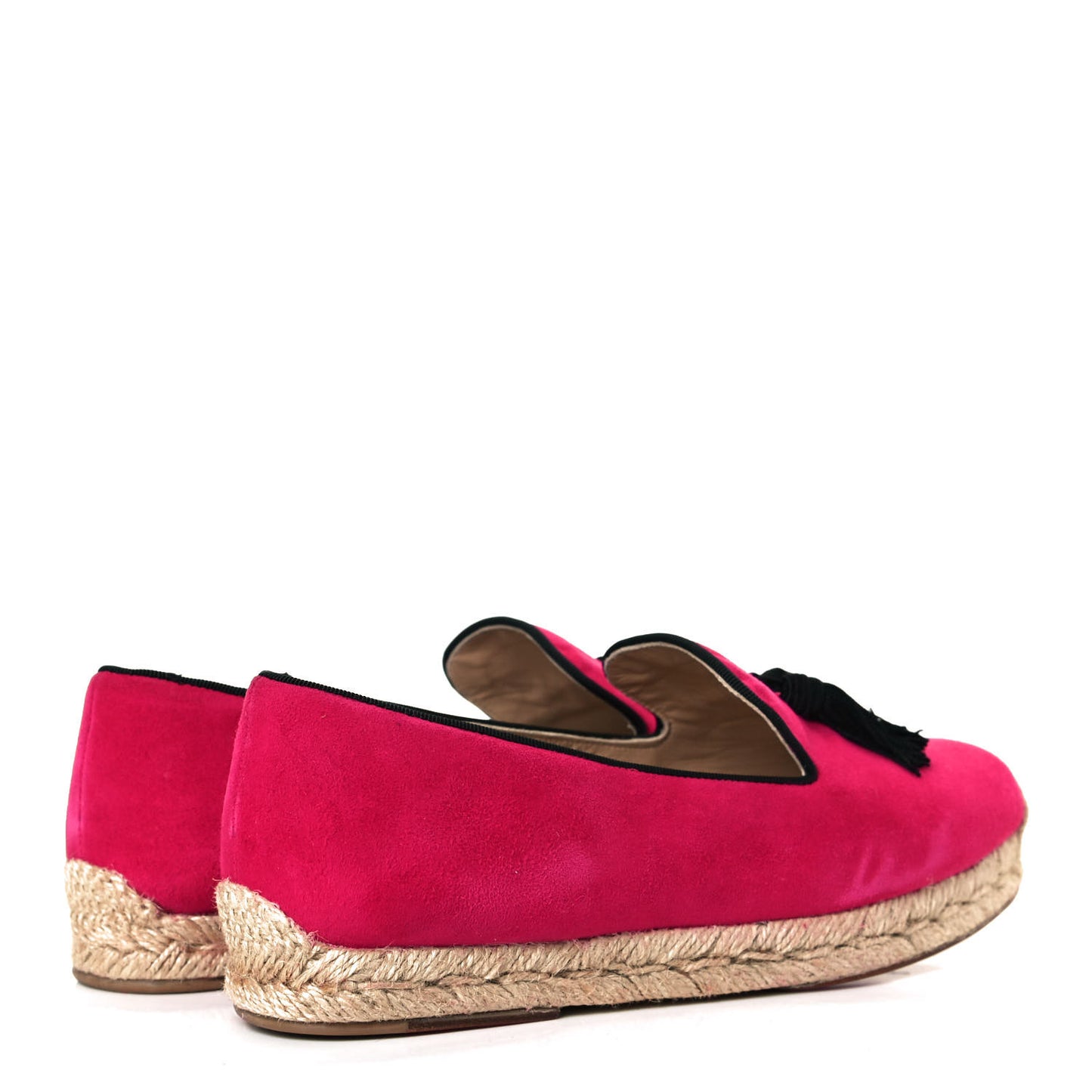 Suede Spanish Cheetah Flat Espadrilles 36 Cyclamen Black