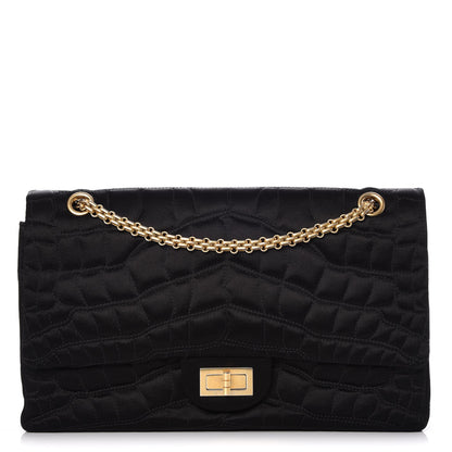 Chanel Satin Coco's Croc 2.55 Reissue 227 Flap Black 1 of 9