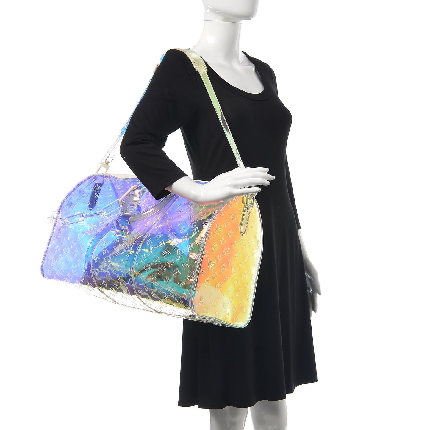 PVC Monogram Keepall Bandouliere 50 Iridescent Prism