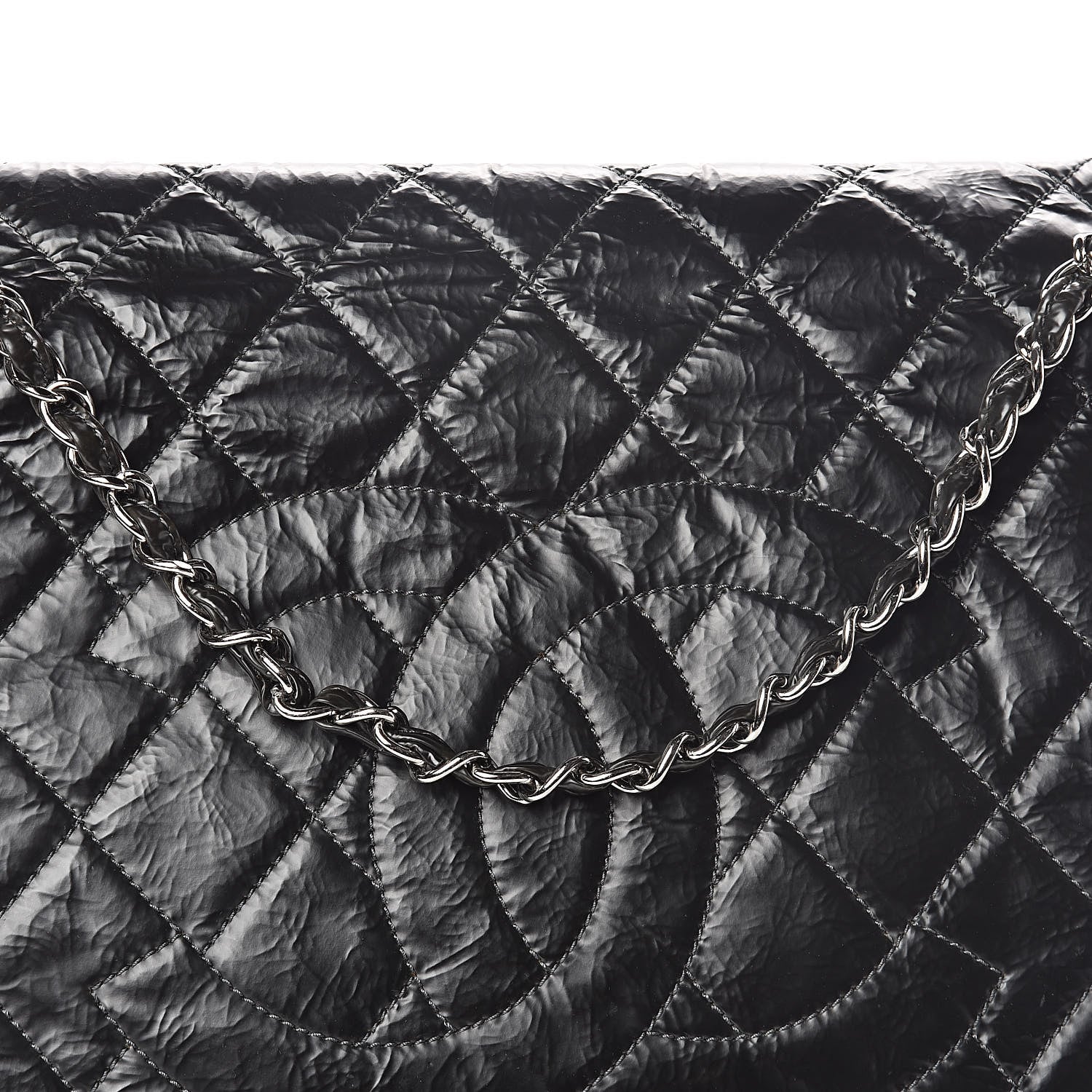 Chanel Glazed Calfskin Quilted CC Messenger Bag Black 8 of 10