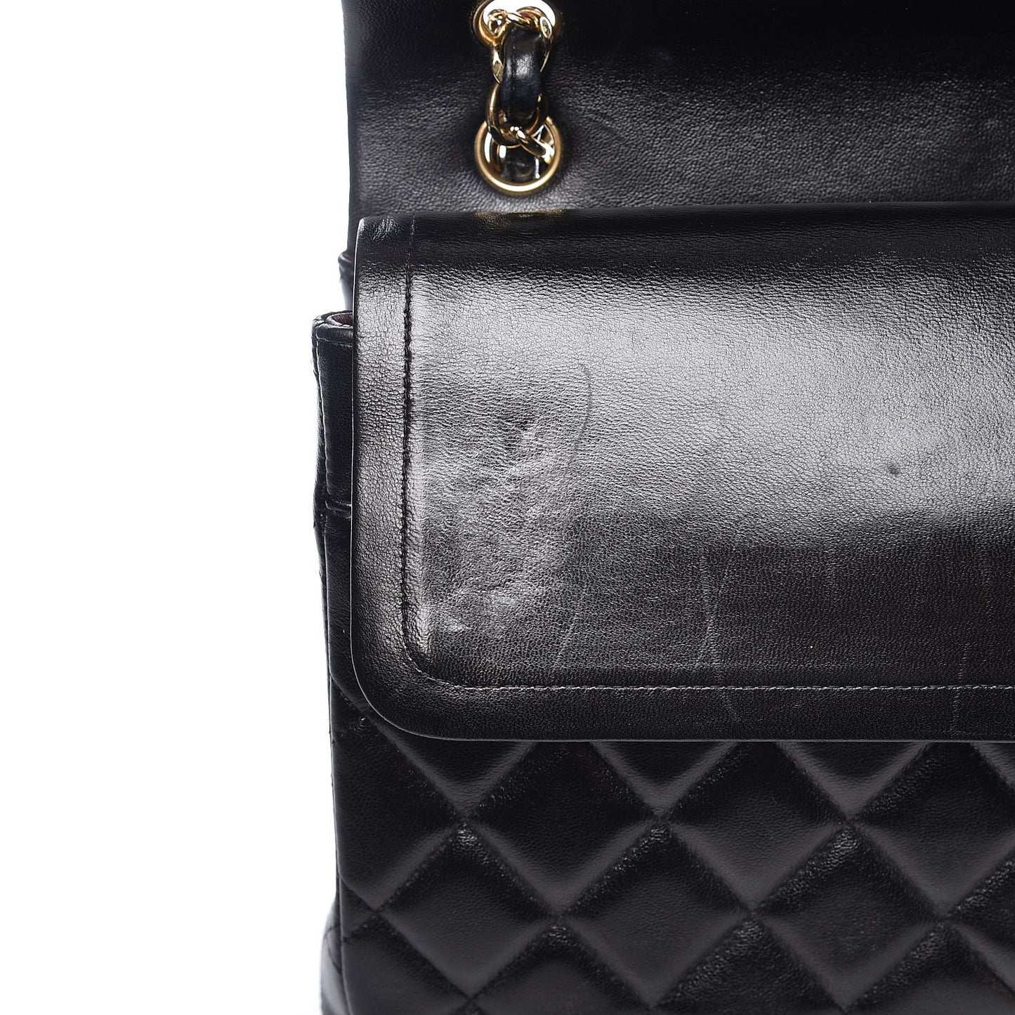 Lambskin Quilted Maxi Double Flap Black