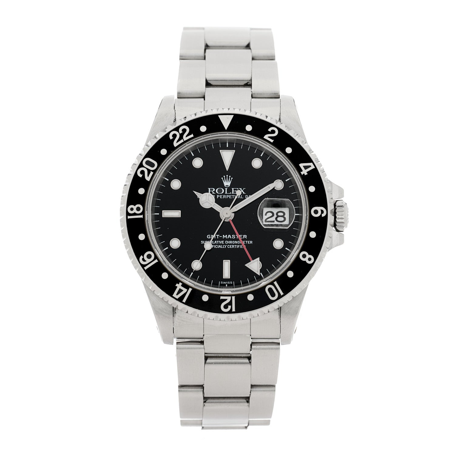 Rolex Stainless Steel 40mm Oyster Perpetual Date GMT Master Watch Black 16700 1 of 4