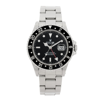 Rolex Stainless Steel 40mm Oyster Perpetual Date GMT Master Watch Black 16700 1 of 4