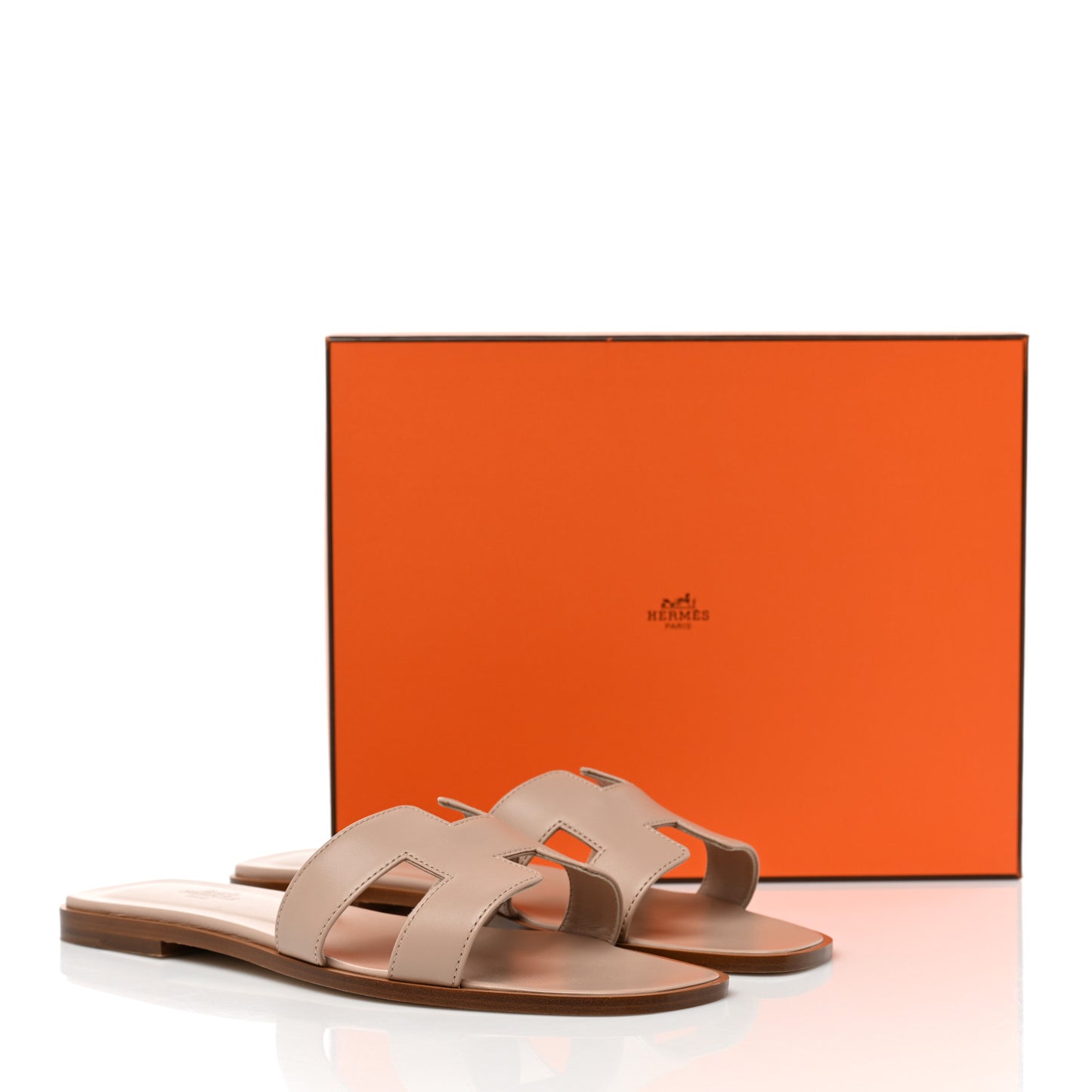 Box Calfskin Oran Sandals 41 Beige Nude