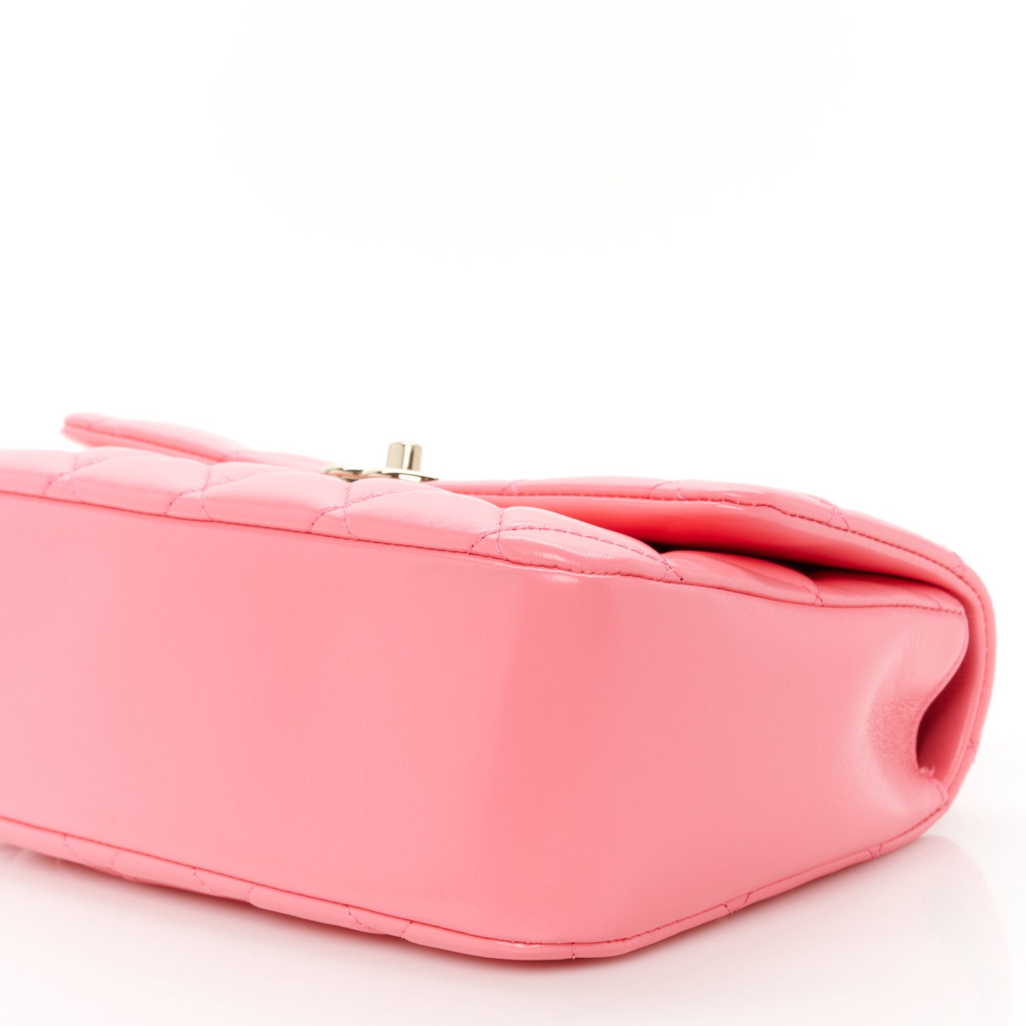 Shiny Lambskin Quilted Coco Trip Flap Bag Pink