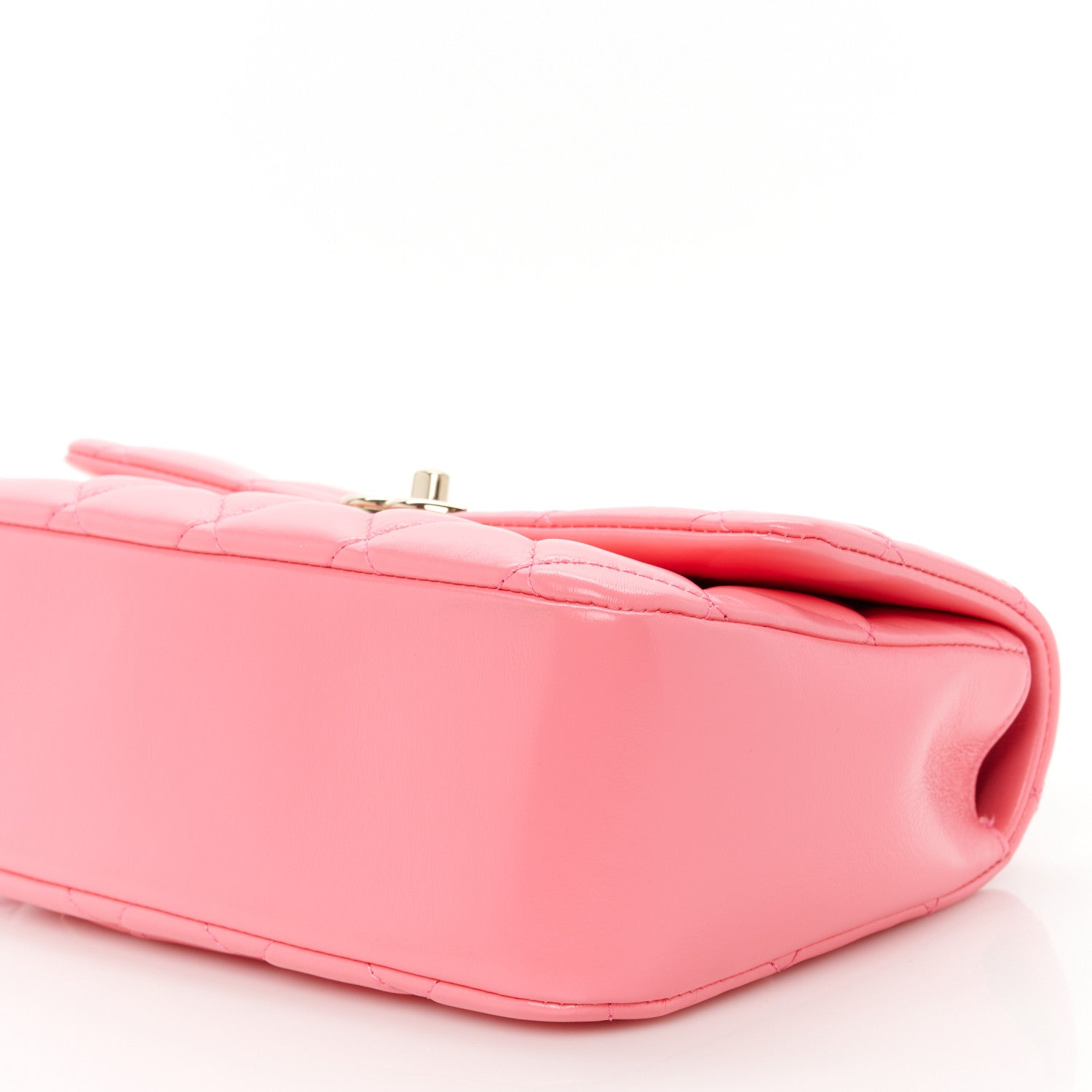 Chanel Shiny Lambskin Quilted Coco Trip Flap Bag Pink 10 of 10
