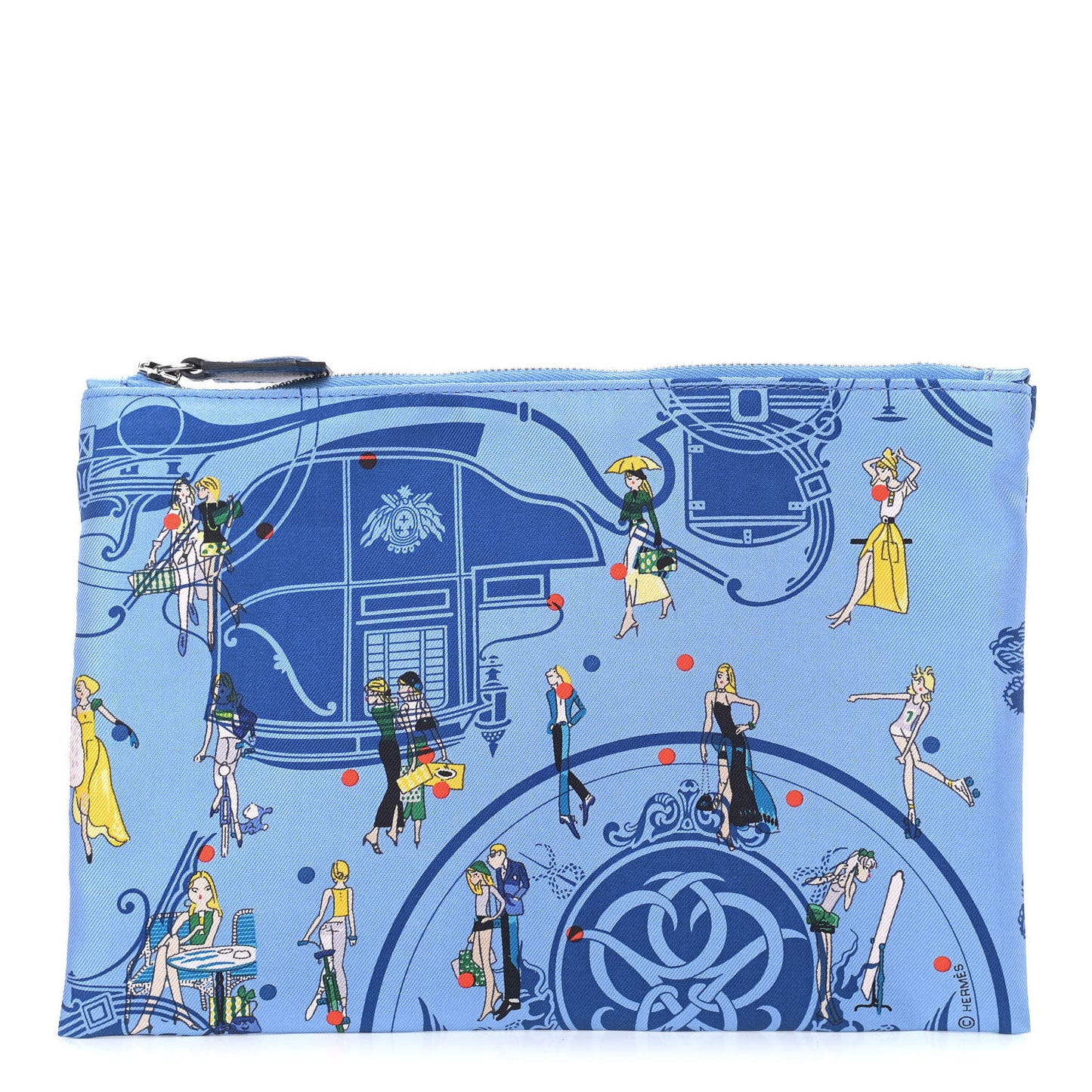 Silk Ex-Libris Les Parisiennes Silky Pocket Cosmetic Case Deep Bleu Bleuet