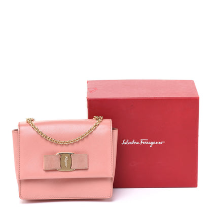 Salvatore Ferragamo Hammered Calfskin Mini Vara Bow Crossbody Bag Pink 12 of 12