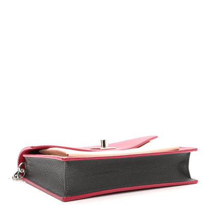 Louis Vuitton Calfskin My Lockme Chain Pochette Lie De Vin Etain Creme 4 of 10