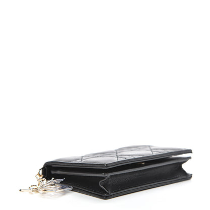 Christian Dior Lambskin Cannage Small Lady Dior Flap Card Holder Black 3 of 7