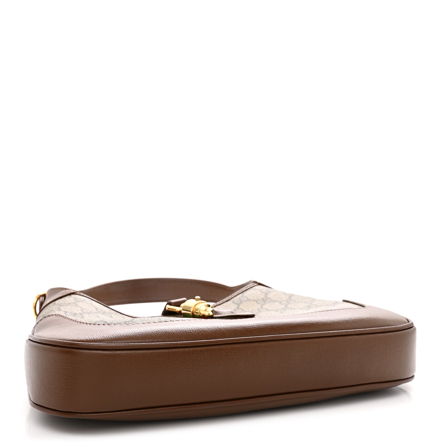 Gucci GG Supreme Monogram Azalea Calfskin Web Small Jackie 1961 Hobo Beige Ebony Brown Sugar 4 of 10