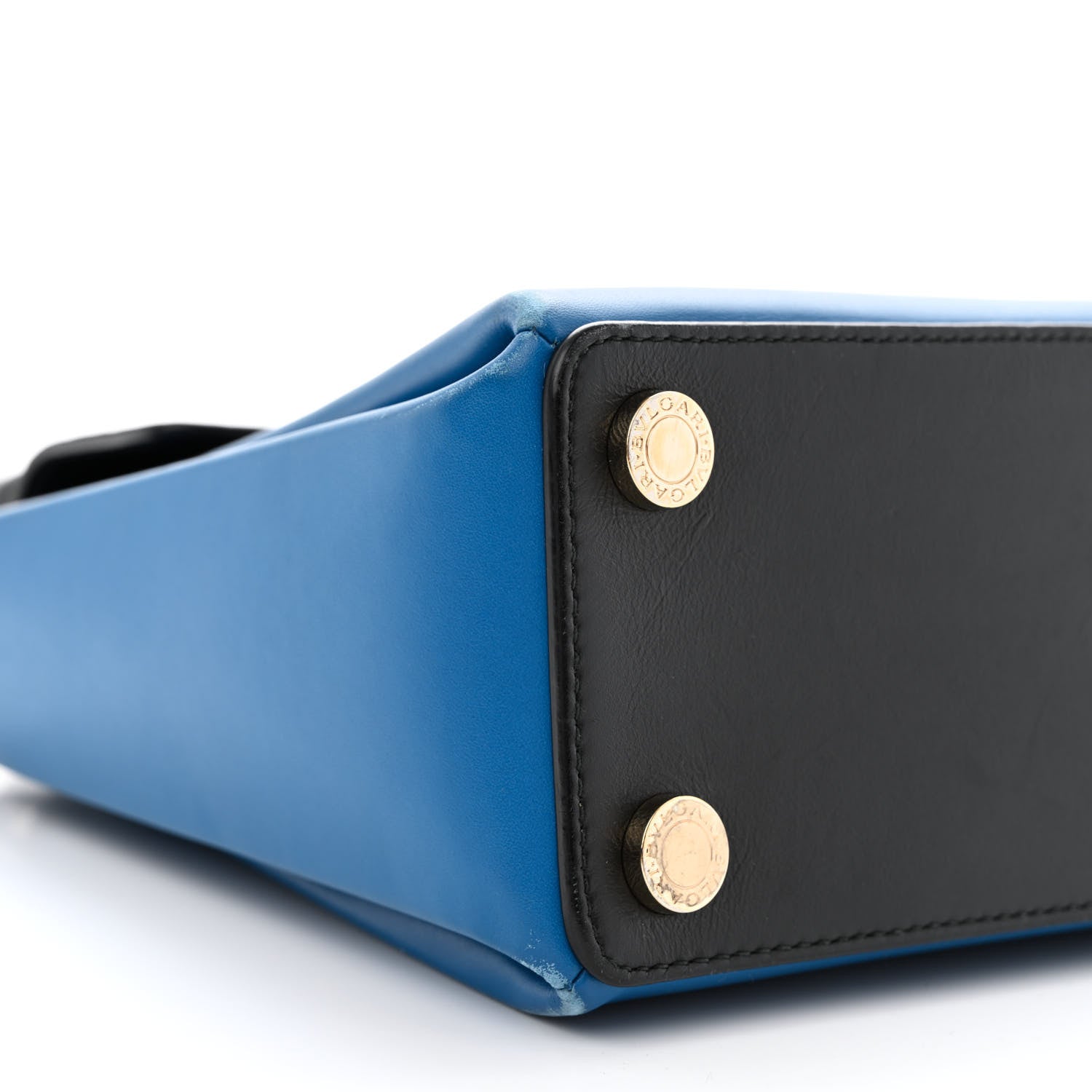 Bulgari Calfskin Serpenti Viper Top Handle Bag Blue 8 of 18