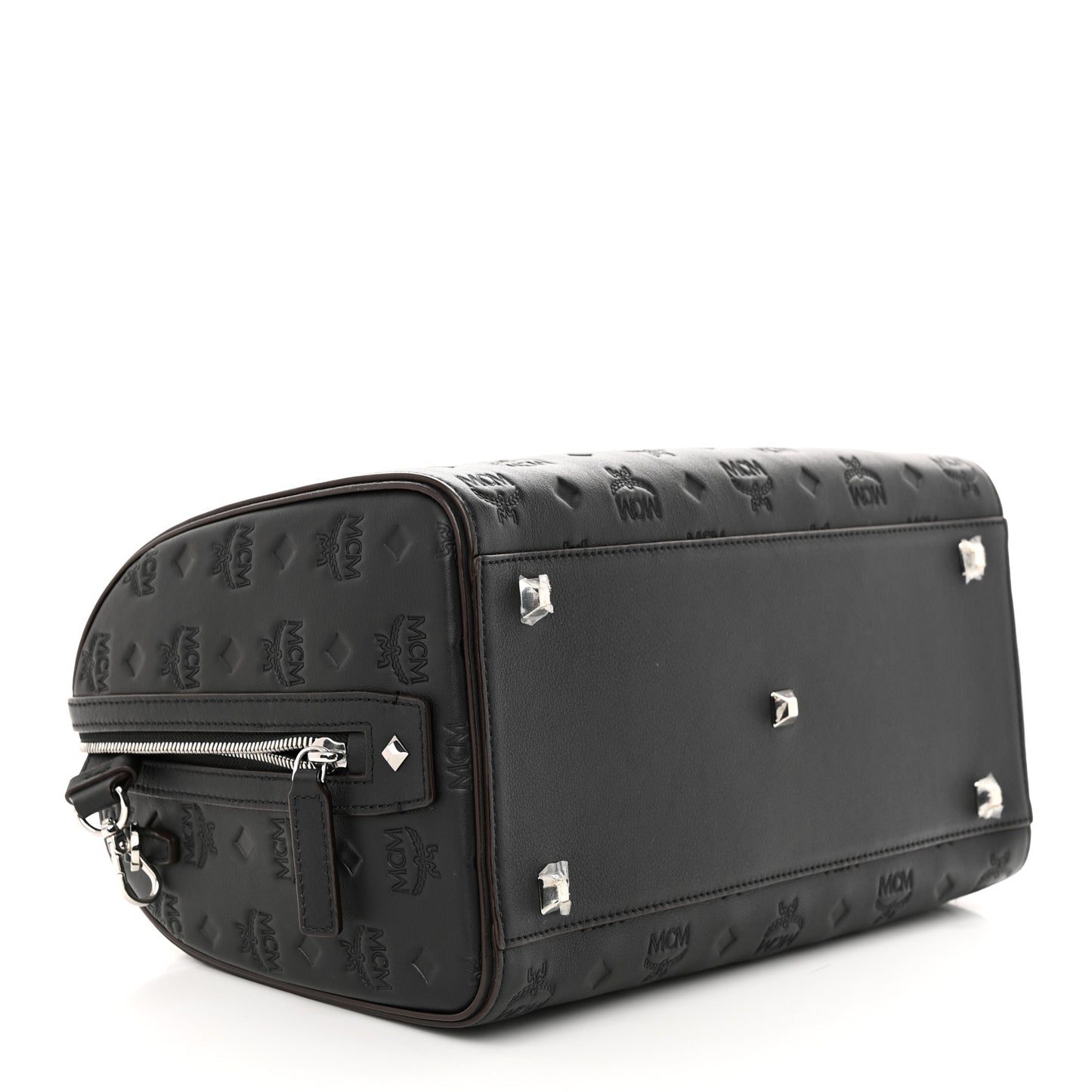 Calfskin Ottomar Monogram Essential Boston Bag Black