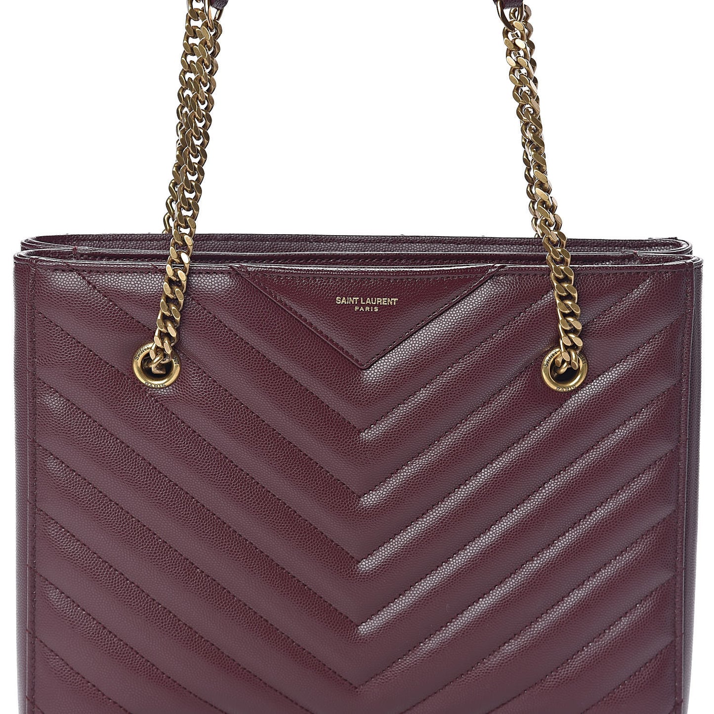 Grain de Poudre Matelasse Chevron Small Tribeca Shopping Bag Rouge Legoin