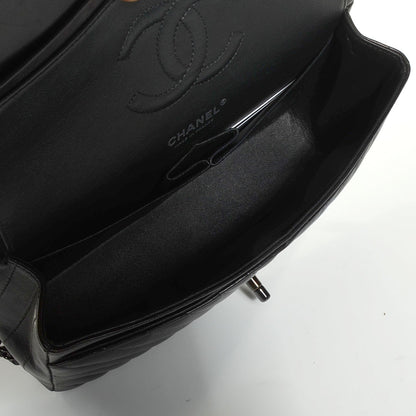 Chanel Lambskin Chevron 11.12 Medium Double Flap So Black 4 of 7