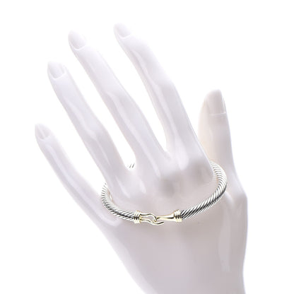 David Yurman Sterling Silver 14K Yellow Gold 5mm Cable Classic Buckle Bracelet 2 of 4
