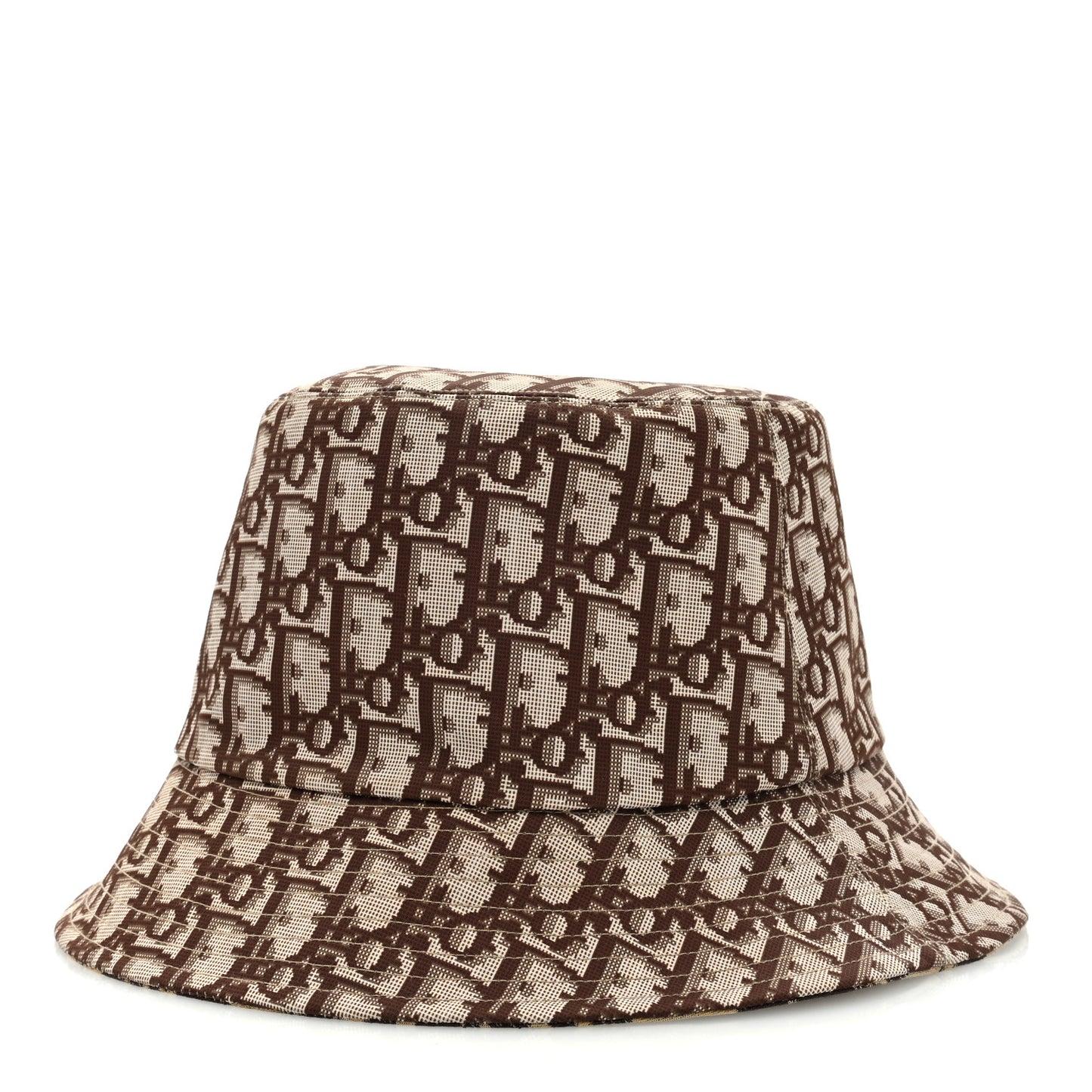 Oblique Leopard Reversible Mizza Bucket Hat 58 Beige