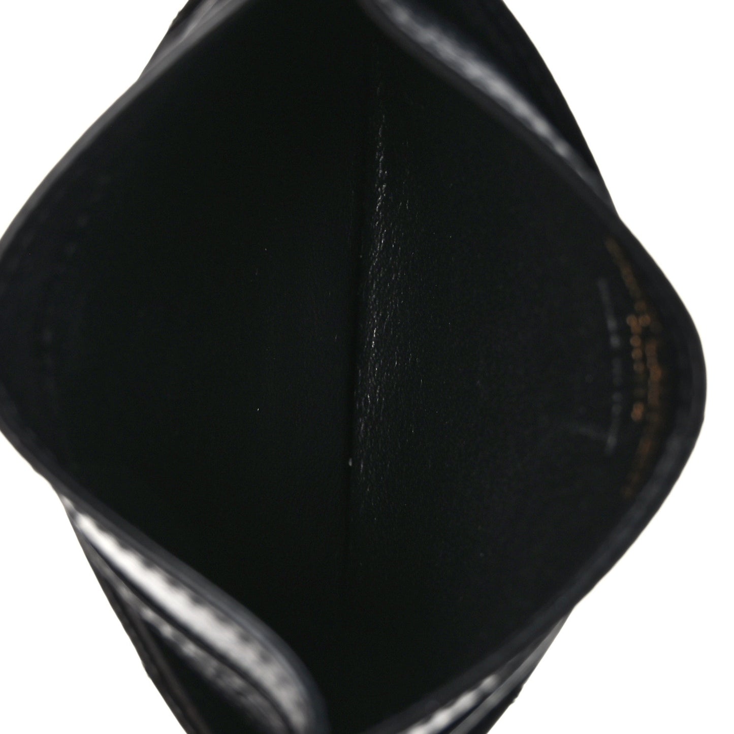 Grain De Poudre Matelasse Chevron Monogram Credit Card Case Black