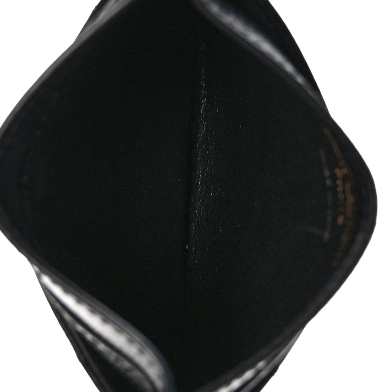 Saint Laurent Grain De Poudre Matelasse Chevron Monogram Credit Card Case Black 5 of 7