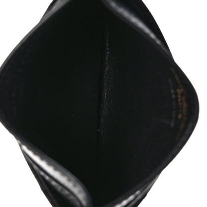 Saint Laurent Grain De Poudre Matelasse Chevron Monogram Credit Card Case Black 5 of 7